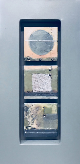 Silvery Transitions ∙ 12" x 24" ∙ Encaustic Mixed Media